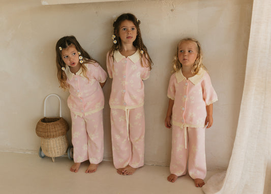 Blush blossom knit set