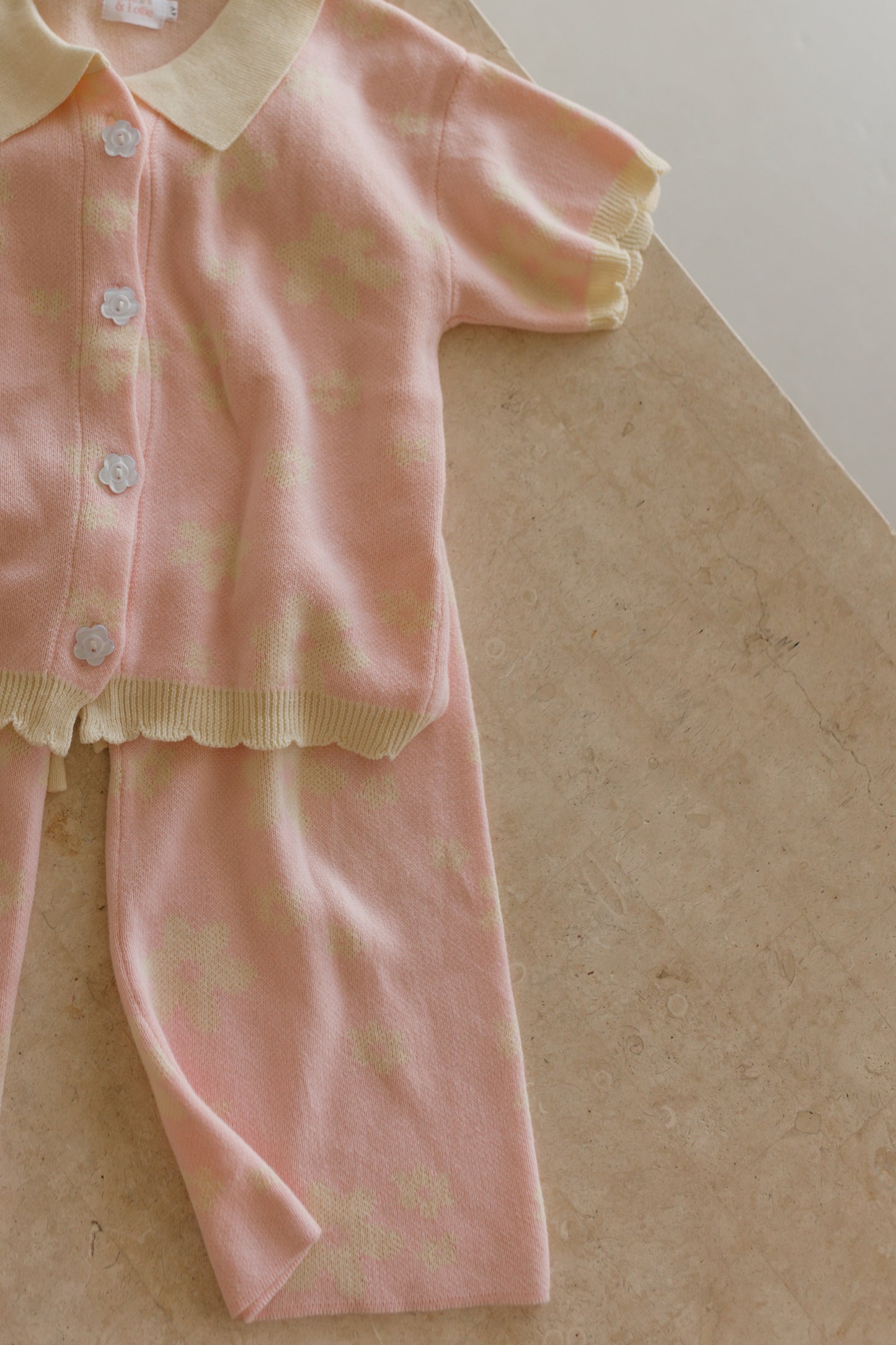 Blush blossom knit set
