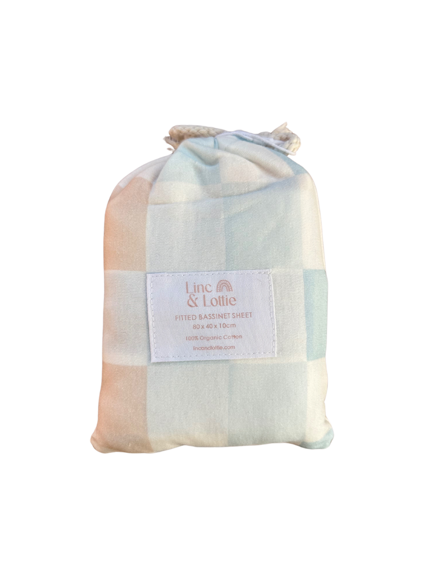 Bassinet Sheet | Blue check