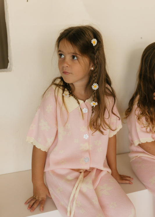 Blush blossom knit set